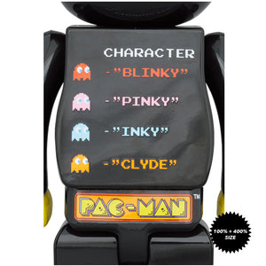 Pac-Man 100% + 400% Bearbrick Set by Medicom Toy