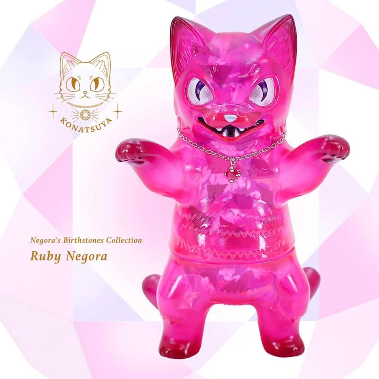 Negora Birthstone Collection (Ruby Version) Sofubi Art Toy by Konatsuya
