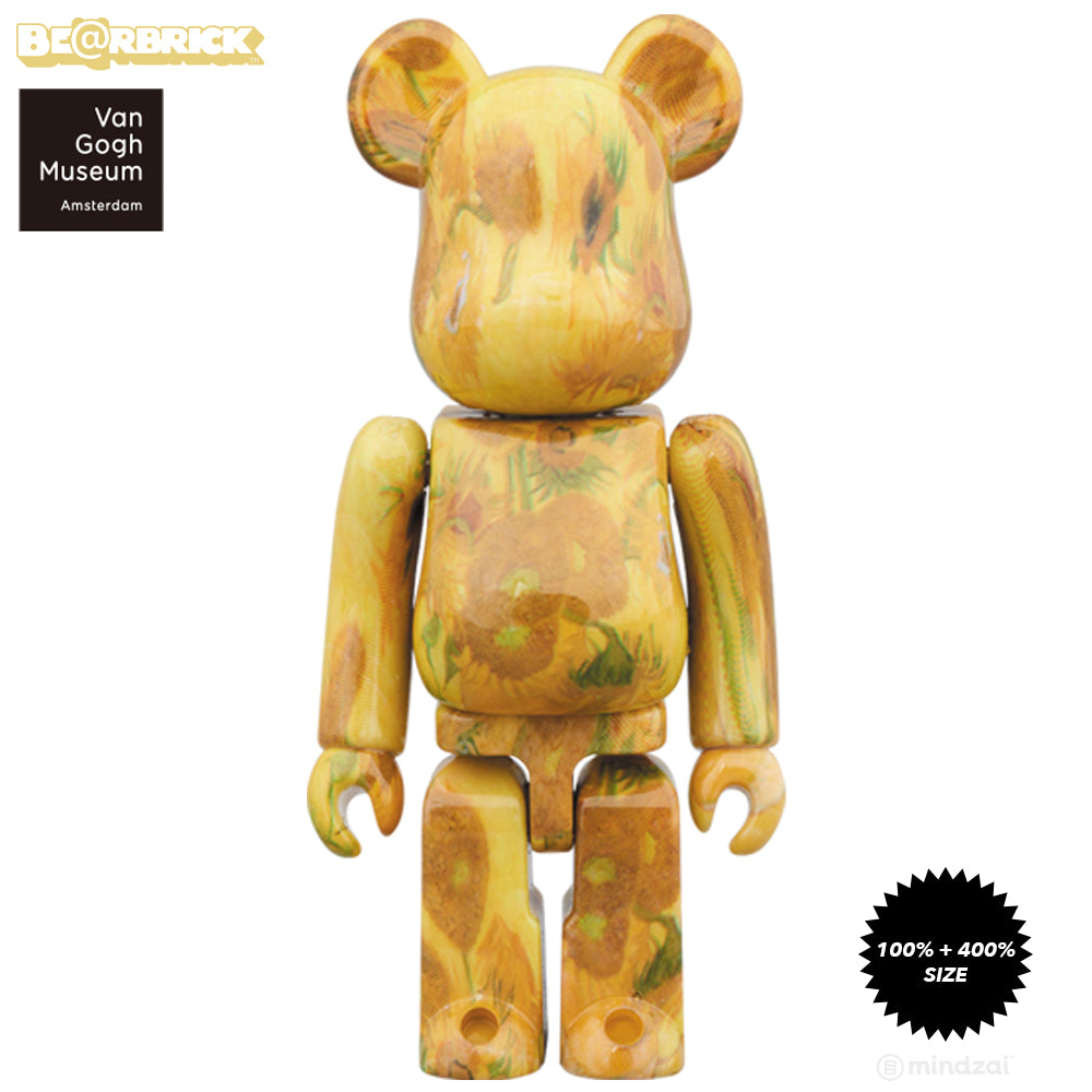 Sunflowers 100% + 400% Bearbrick by Vincent Van Gogh Museum x Medicom Toy