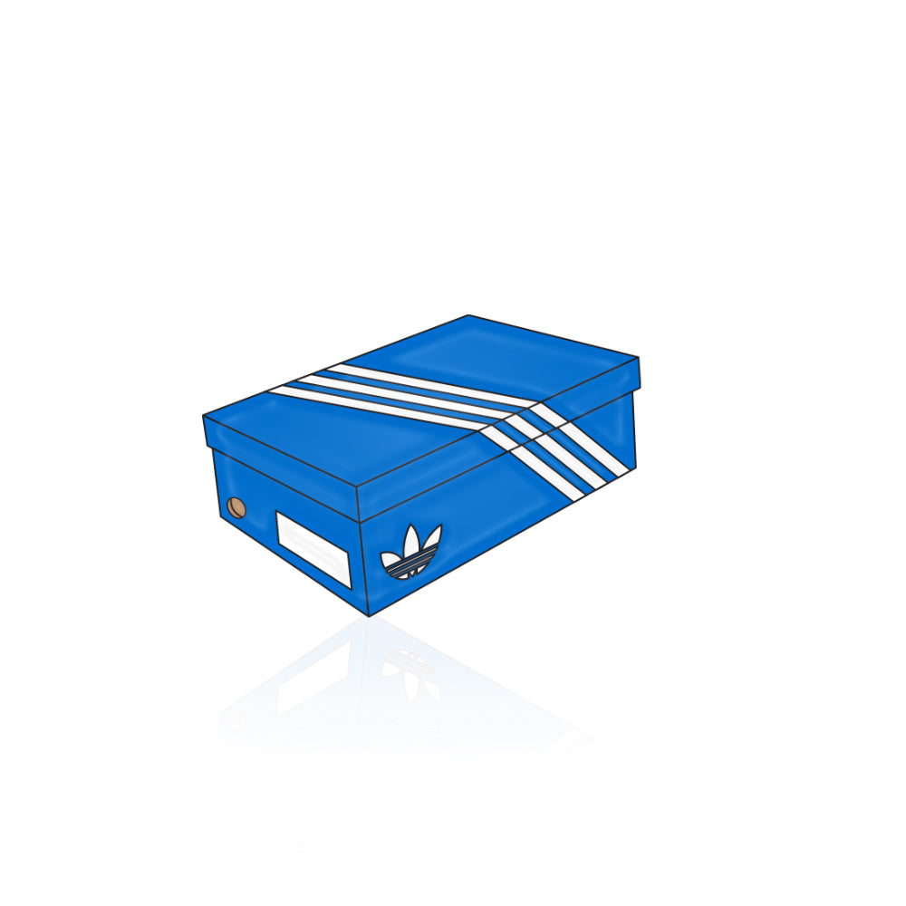 Adidas Blue White Shoebox Soft Enamel Pin by Shoobox