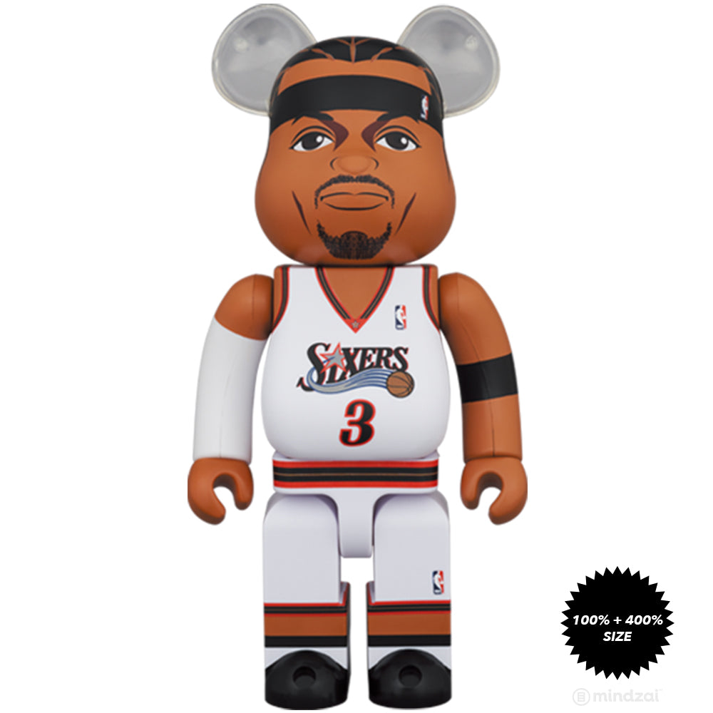 Allen Iverson (Philadelphia 76ers) 100% + 400% Bearbrick Set by Medicom Toy