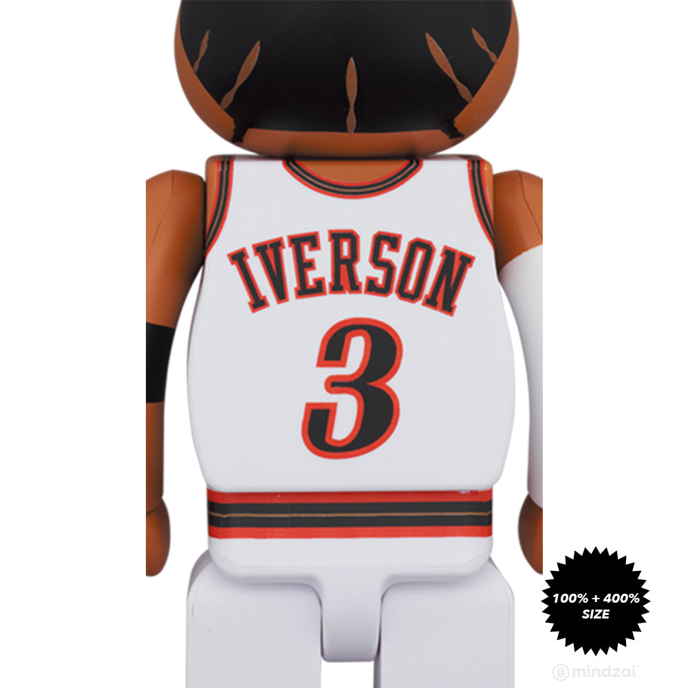 Allen Iverson (Philadelphia 76ers) 100% + 400% Bearbrick Set by Medicom Toy