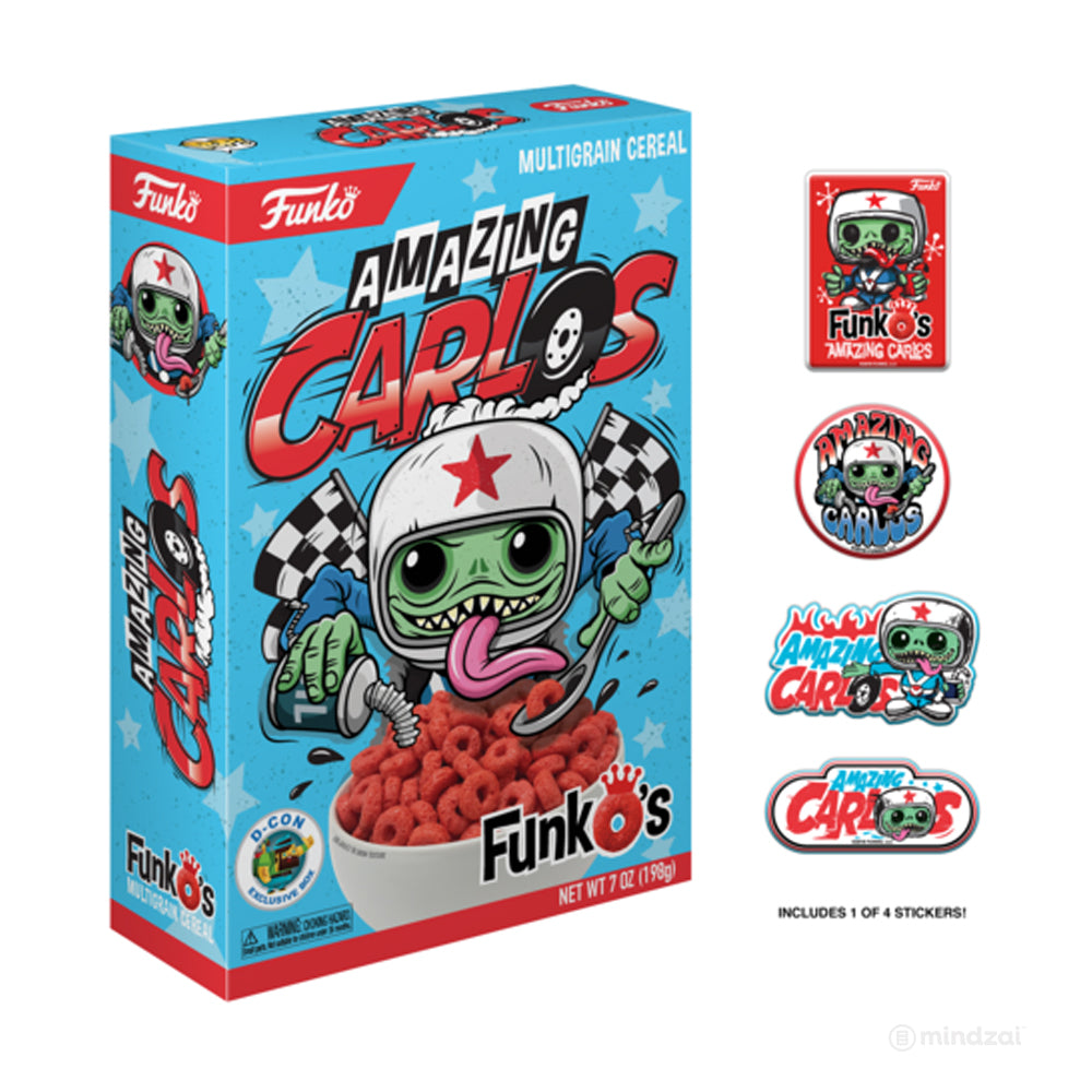 Funko's Cereal with Amazing Carlos Sticker! Designer Con ( DCON ) Exclusive