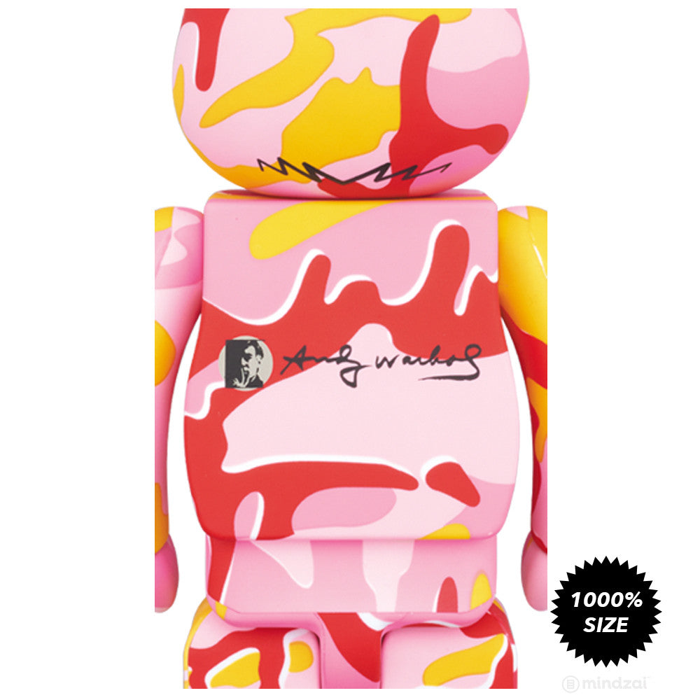 Andy Warhol Pink Camo This Is Andy 1000% Bearbrick