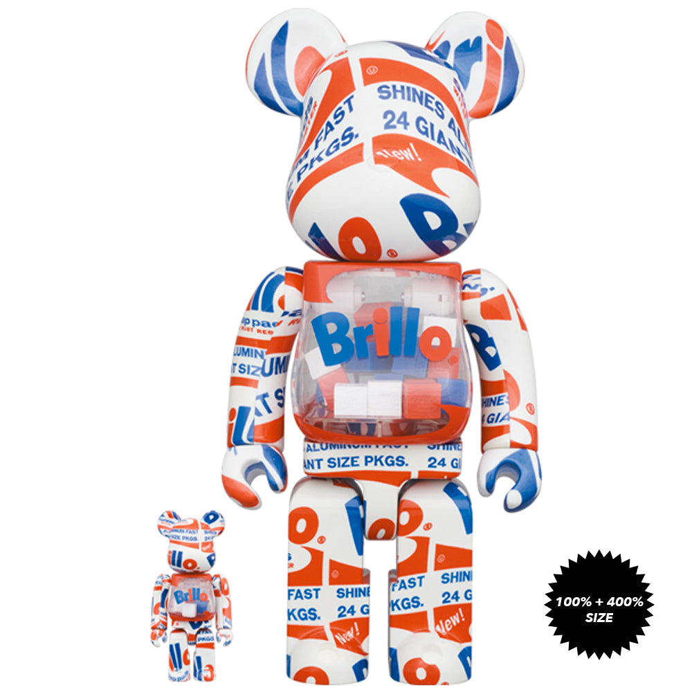 Andy Warhol "Brillo" (2022) 100% + 400% Bearbrick Set by Medicom Toy
