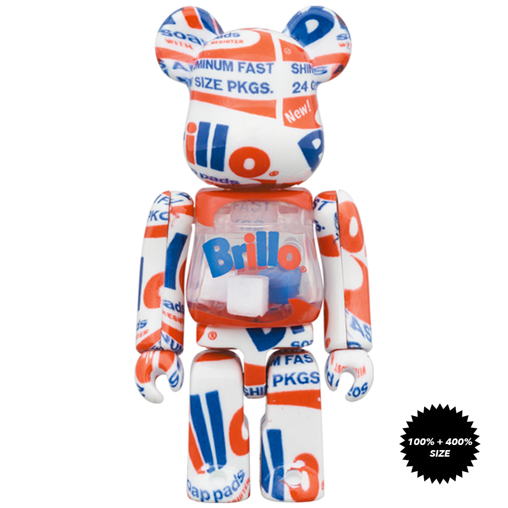 Andy Warhol "Brillo" (2022) 100% + 400% Bearbrick Set by Medicom Toy