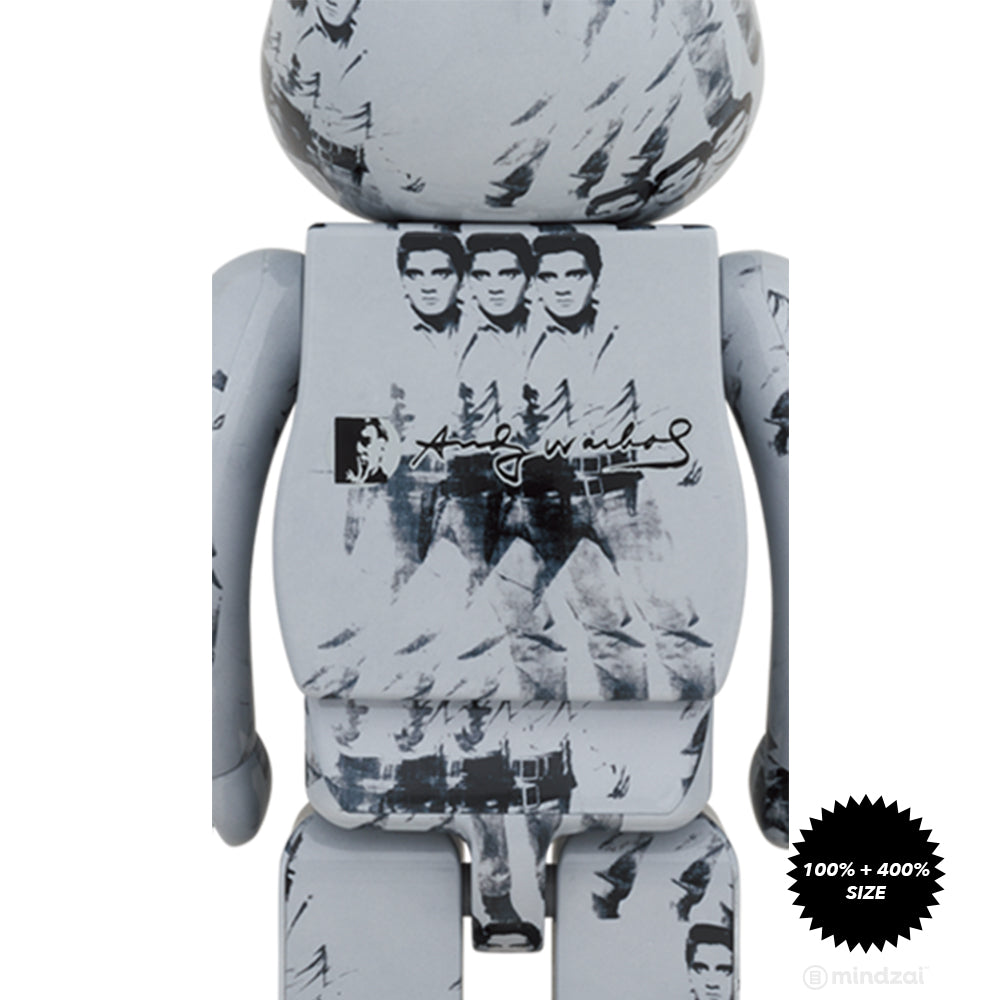 Andy Warhol Elvis Presley 100% + 400% Bearbrick Set by