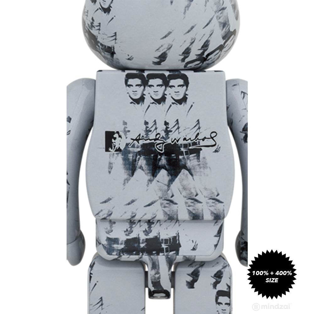 Andy Warhol Elvis Presley 100% + 400% Bearbrick Set by Medicom Toy