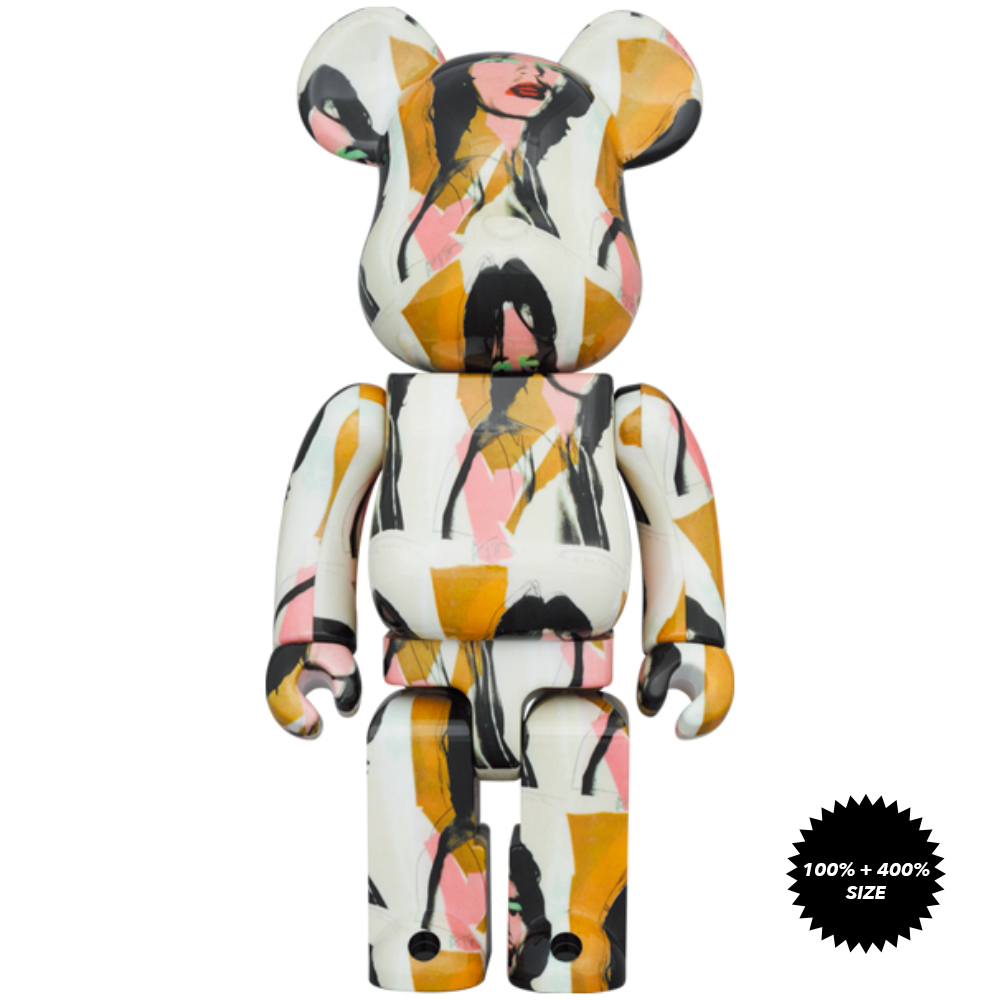 Andy Warhol x The Rolling Stones Mick Jagger 100% + 400% Bearbrick Set by Medicom Toy