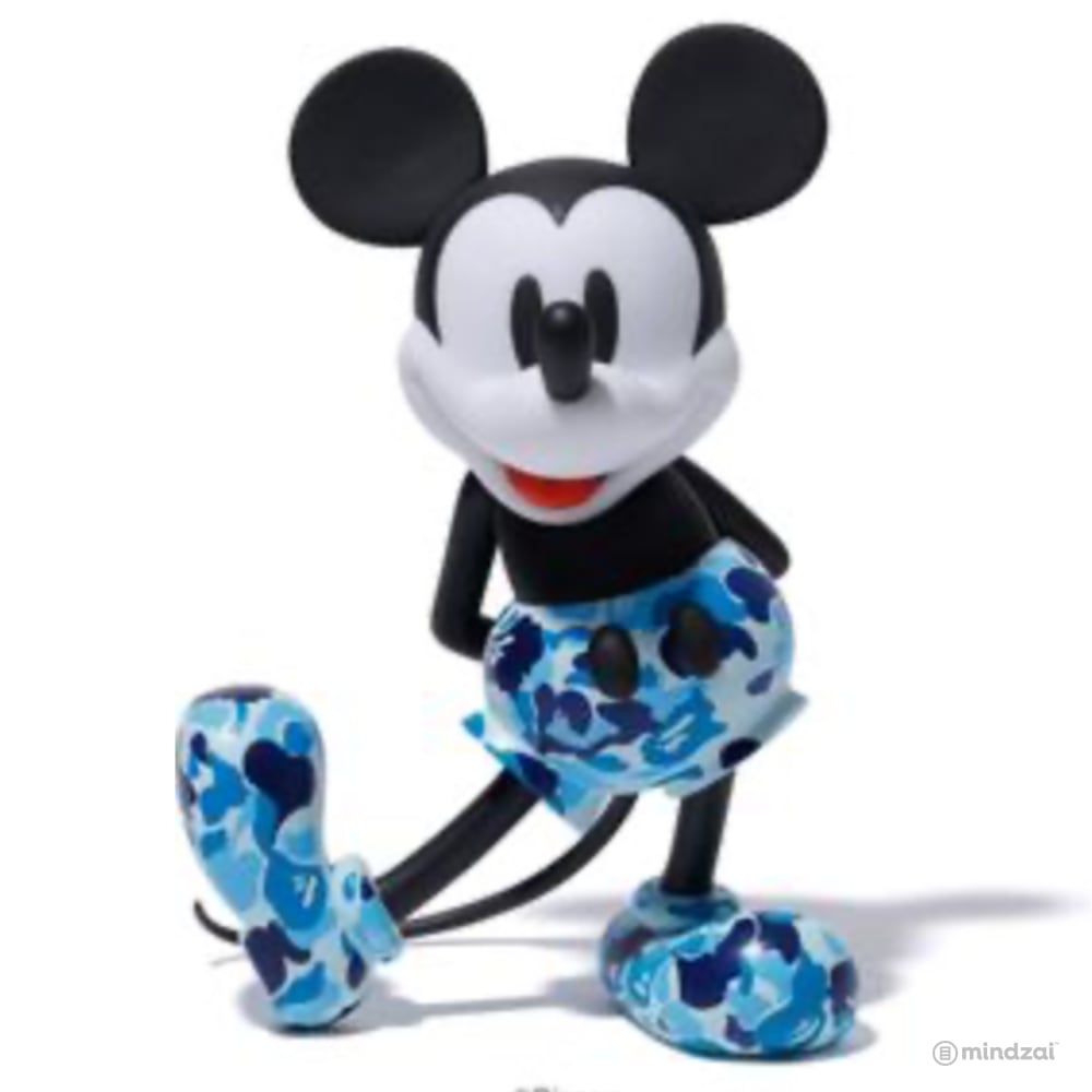 BAPE Mickey Mouse Vinyl Collectible Dolls VCD by Medicom Toy - Blue