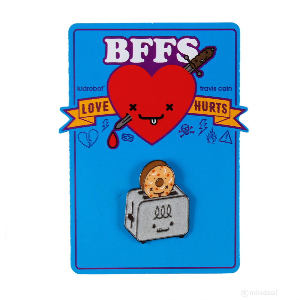 BFFS El Tostador and Lenny Toaster Bagel Enamel Pin by Kidrobot x Travis Cain - Pre-order - Mindzai  - 1