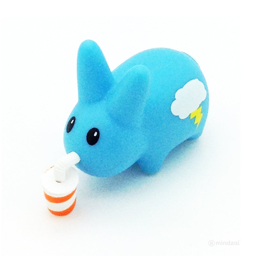 Happy Labbit Mini Series by Kidrobot - Blue Labbit with Drink
