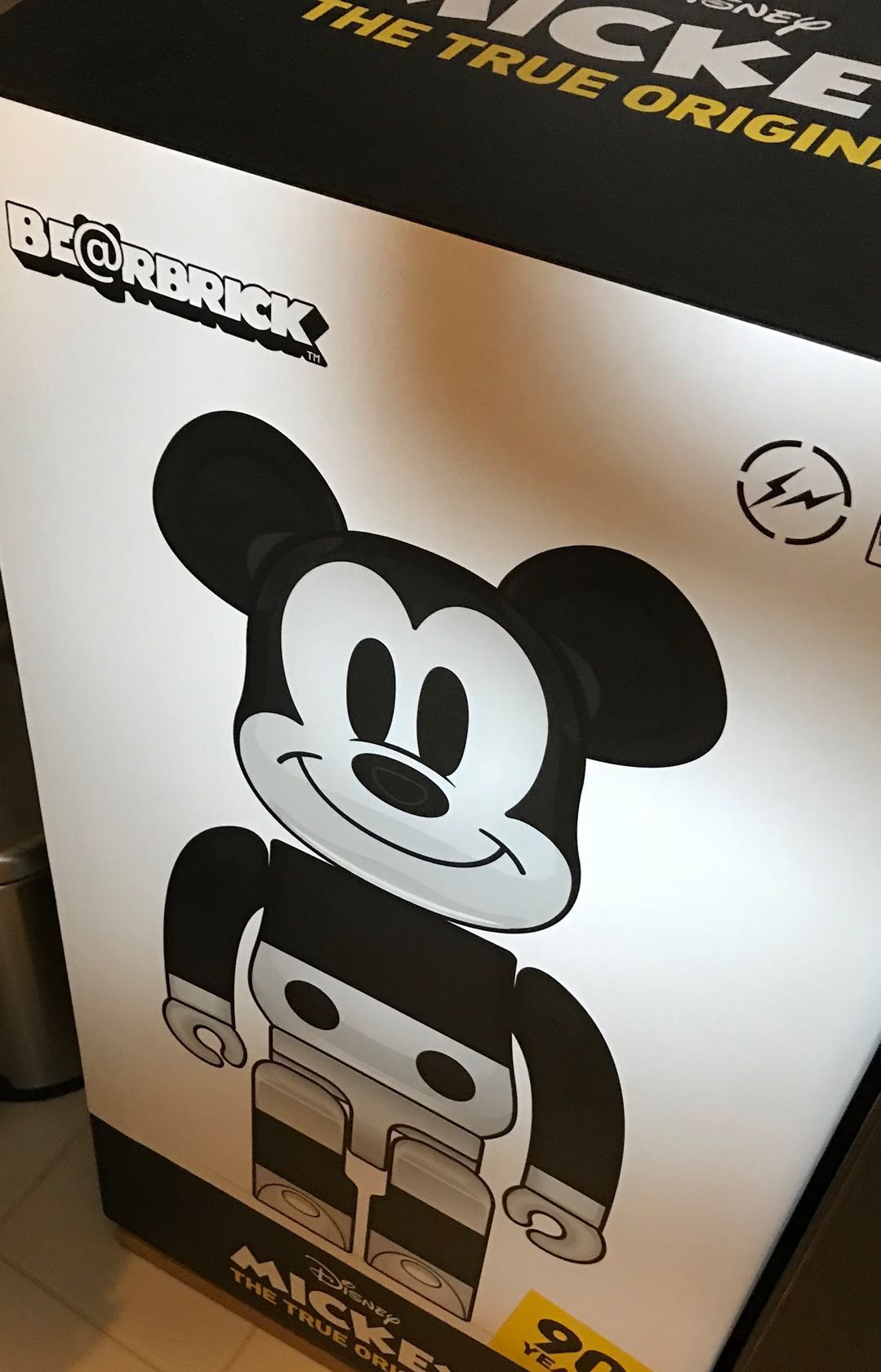 Mickey Mouse The True Original NYC Exhibition Exclusive 1000% Bearbrick by Medicom Toy x Fragment Design