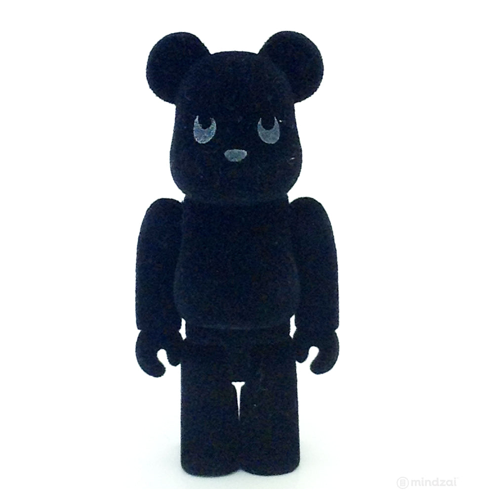 Bearbrick Series 10 - Black Flocked Bear (Cute) 100% Size