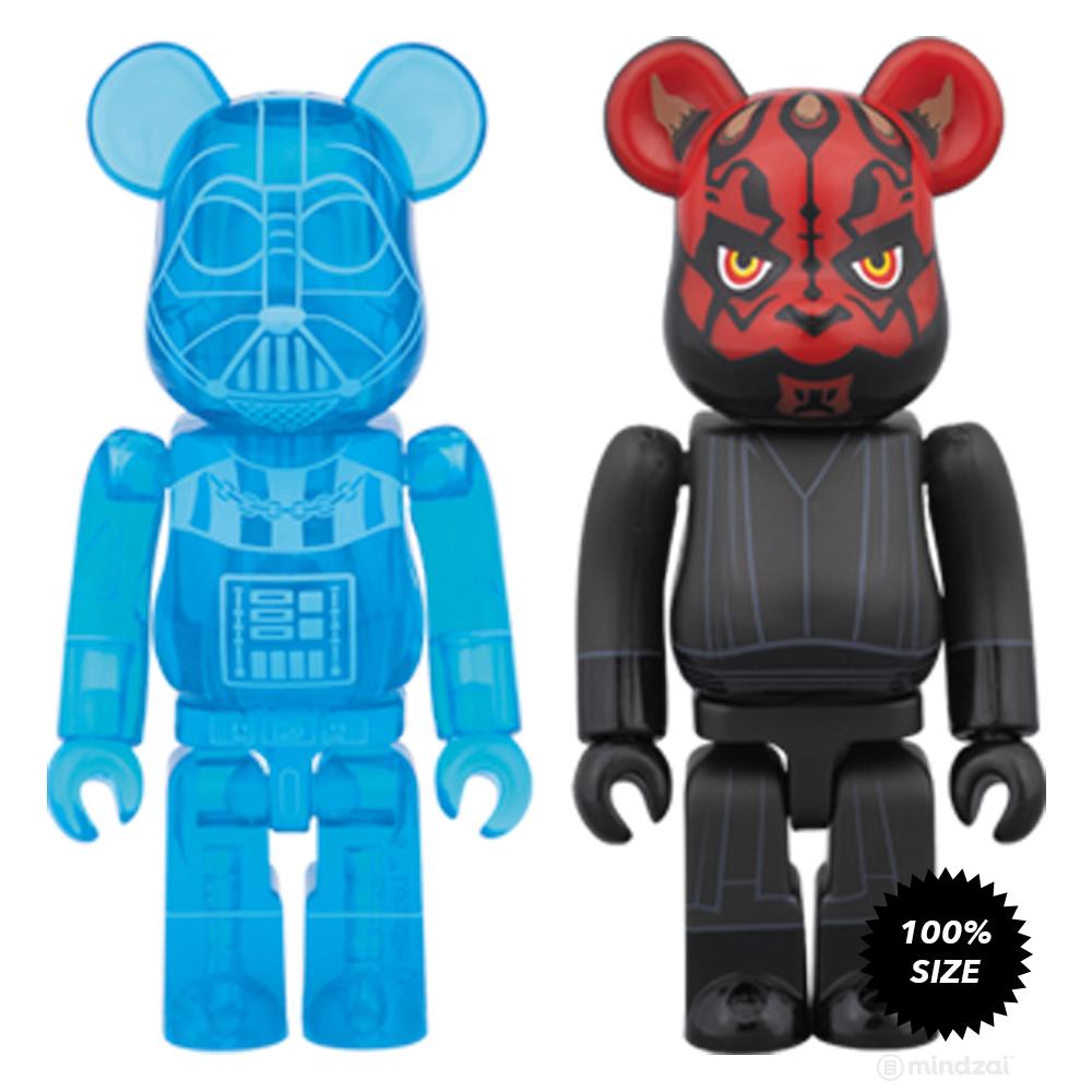 Star Wars Bearbrick: Darth Vader &amp; Darth Maul Sith Lords 100% Figure 2-Pack Set by Medicom Toy