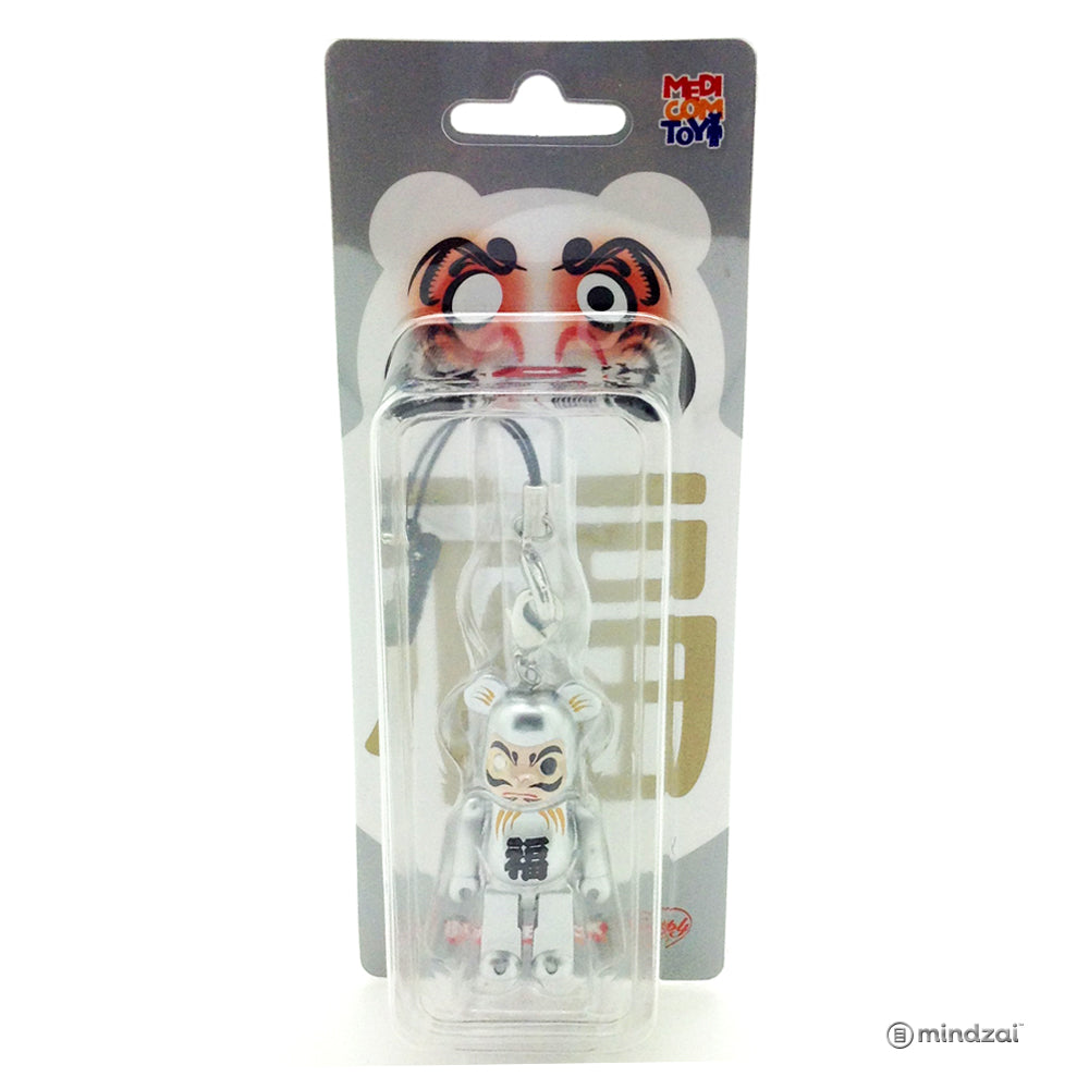 Happy Bearbrick - Daruma Silver 70% Size with Strap