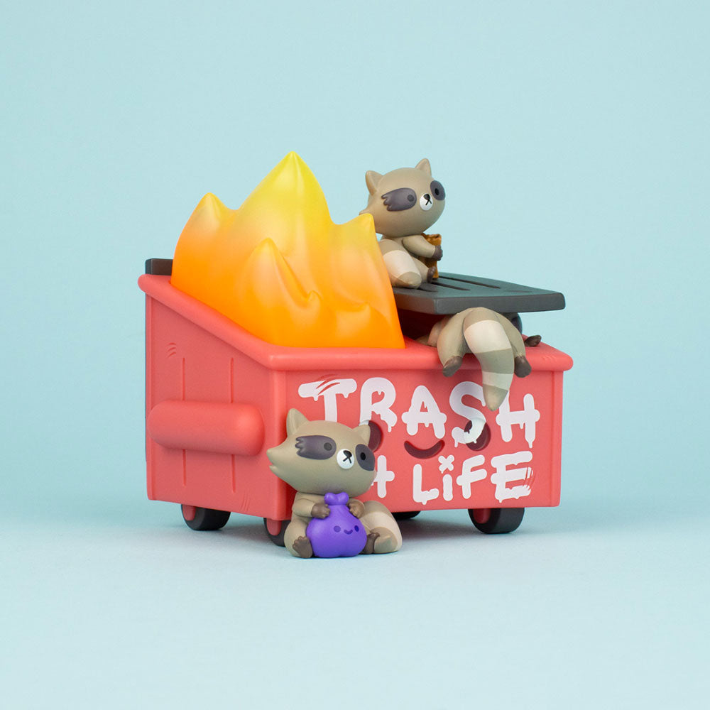 Dumpster Fire Trash Panda Vinyl Figure by 100% Soft