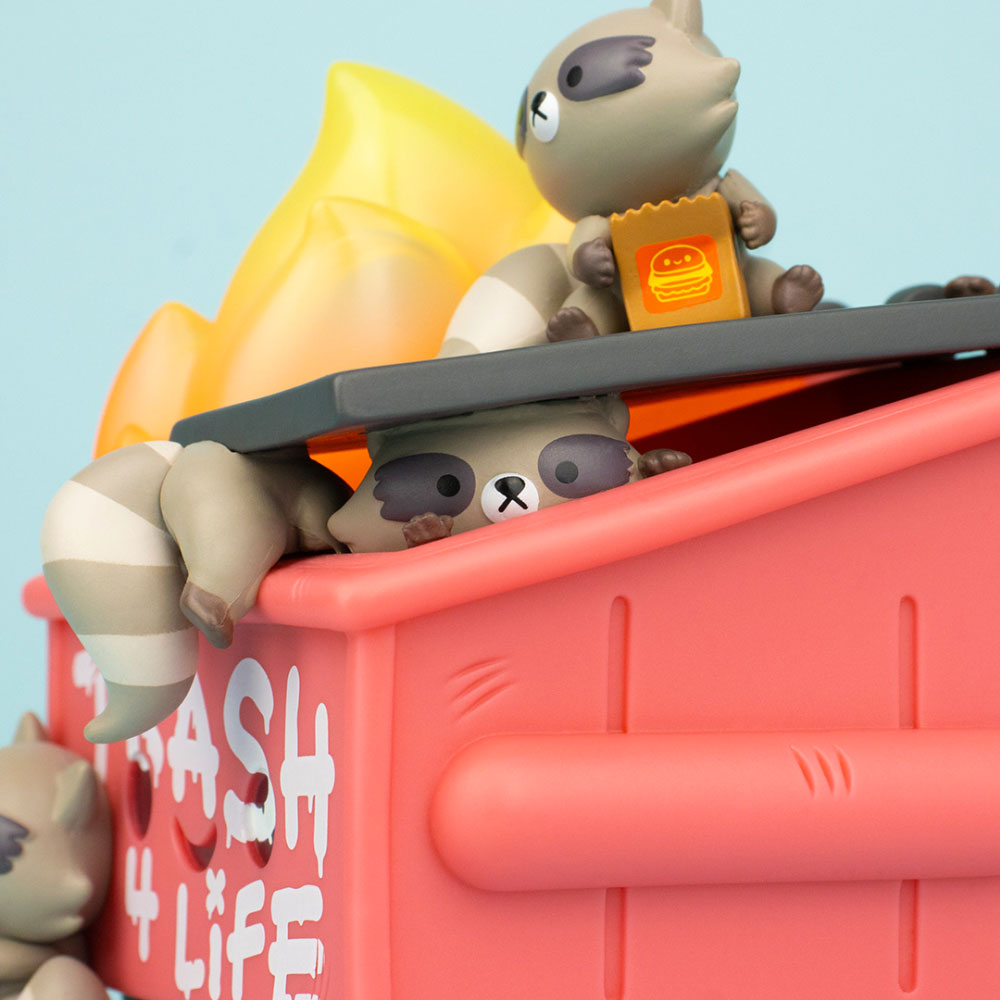 Dumpster Fire Trash Panda Vinyl Figure by 100% Soft