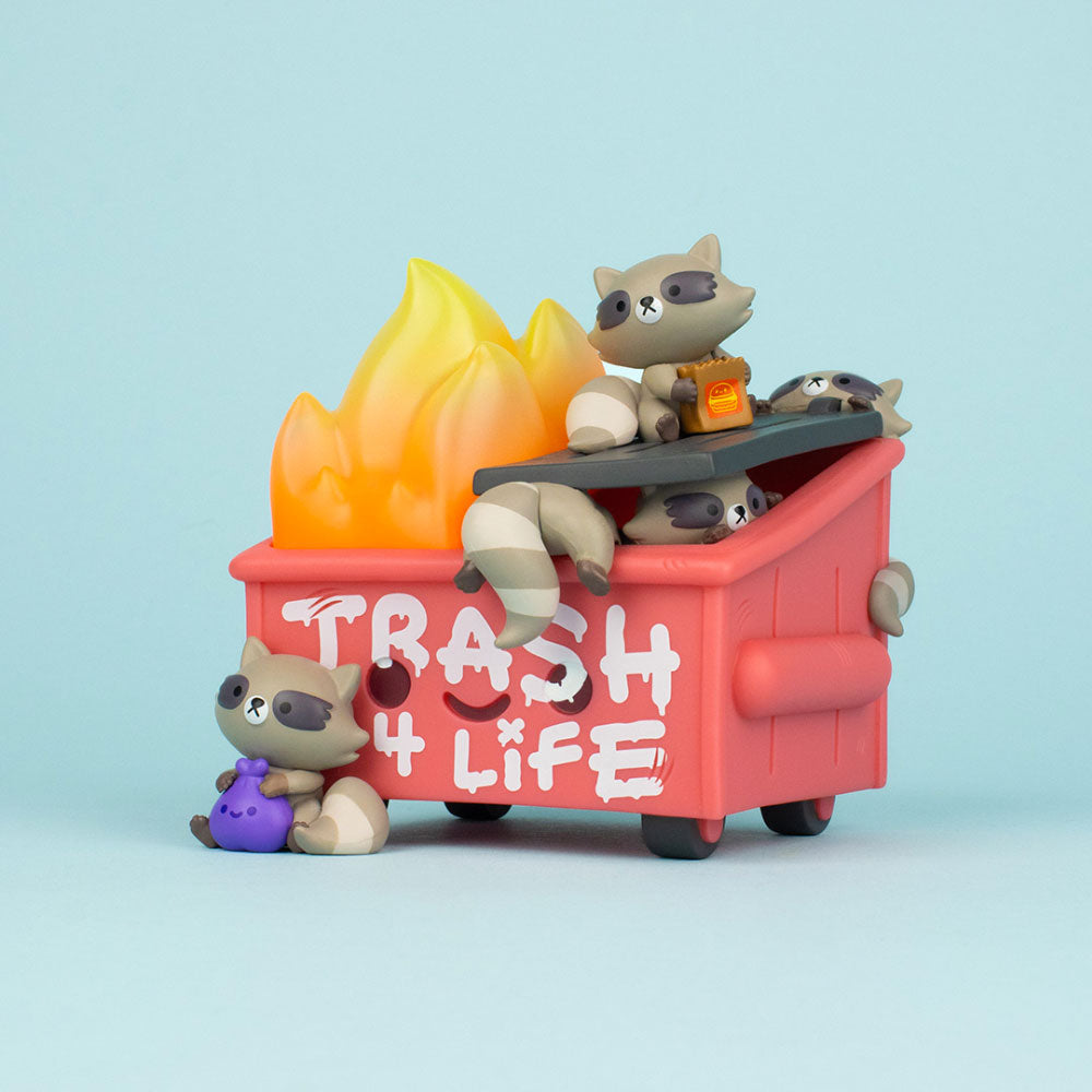 Dumpster Fire Trash Panda Vinyl Figure by 100% Soft