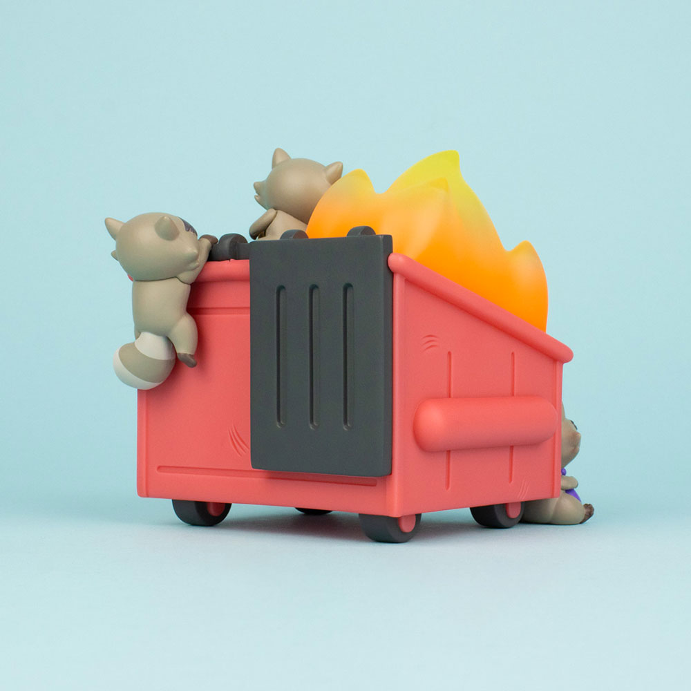 Dumpster Fire Trash Panda Vinyl Figure by 100% Soft