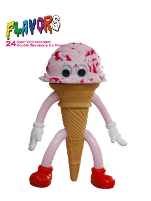 Double Strawberry Ice Cream Flavors Sofubi by Dune *Tokyo Treasures* - Mindzai  - 1