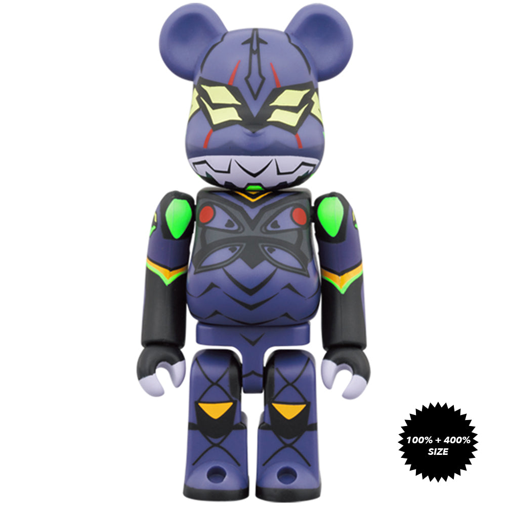 Evangelion Eva Unit 13 (New Paint Ver.) 100% + 400% Bearbrick Set by Medicom Toy