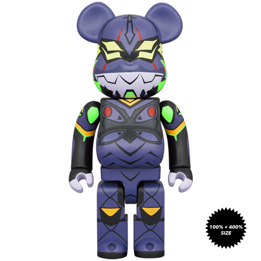 Evangelion Eva Unit 13 (New Paint Ver.) 100% + 400% Bearbrick Set by Medicom Toy