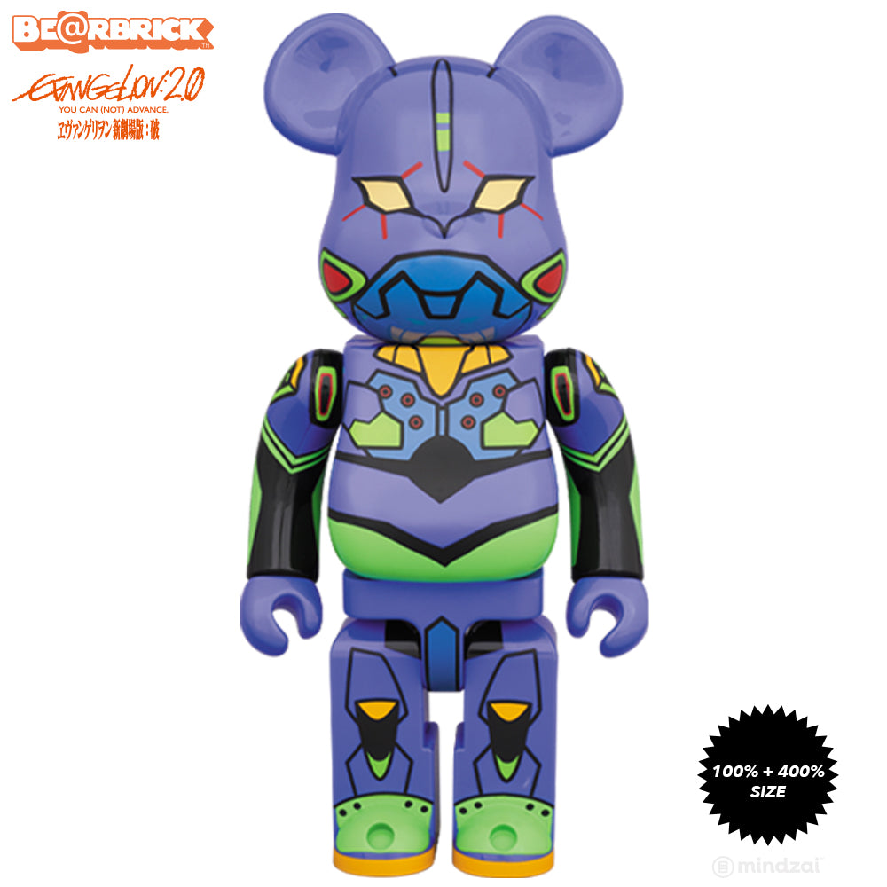 Evangelion 2.0: You Can (Not) Advance First Machine 100% + 400% Bearbrick Set by Medicom Toy