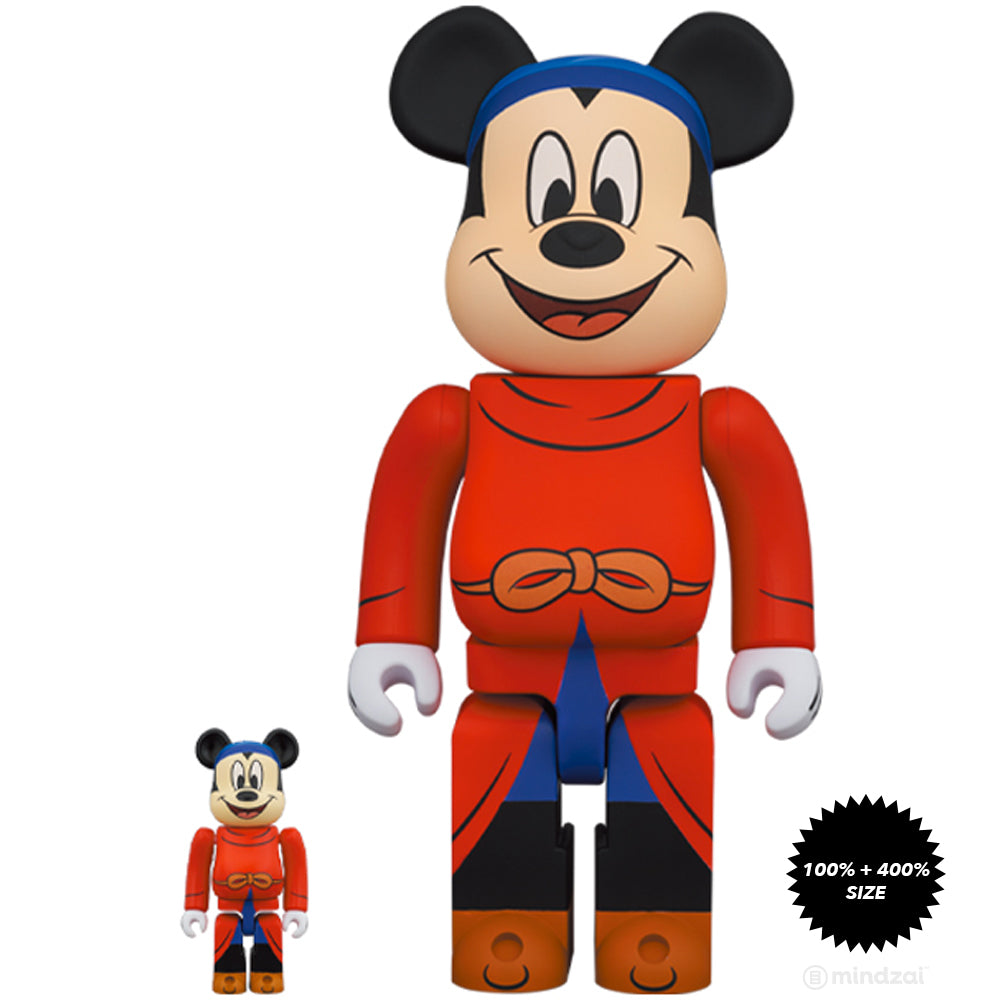 Fantasia Mickey 100% + 400% Bearbrick Set by Medicom Toy