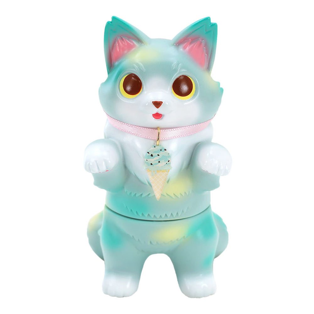 Fluffy Negora Mint Ice-cream Sofubi Art Toy by Konatsuya