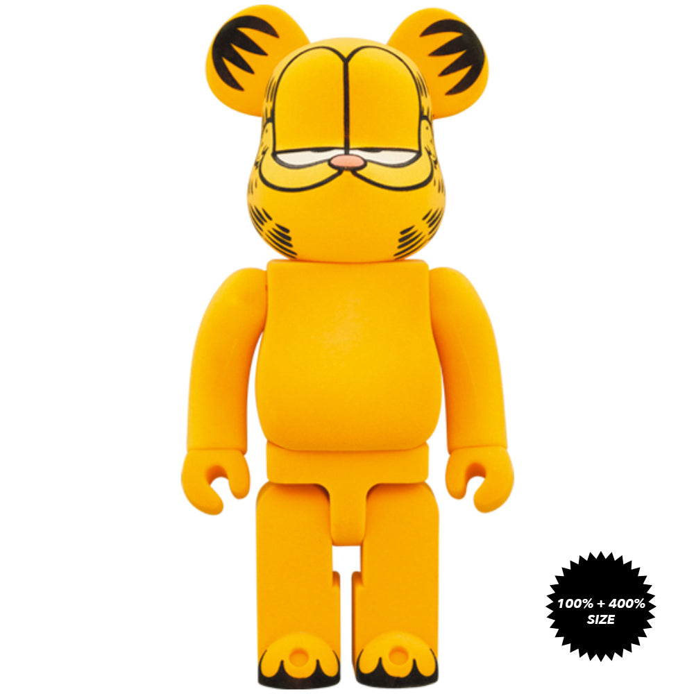 Garfield (Flocky Ver.) 100% + 400% Bearbrick Set by Medicom Toy