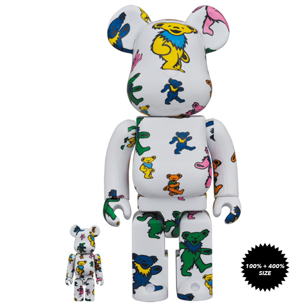 Grateful Dead (Dancing Bear) 100% + 400% Bearbrick Set by Medicom Toy