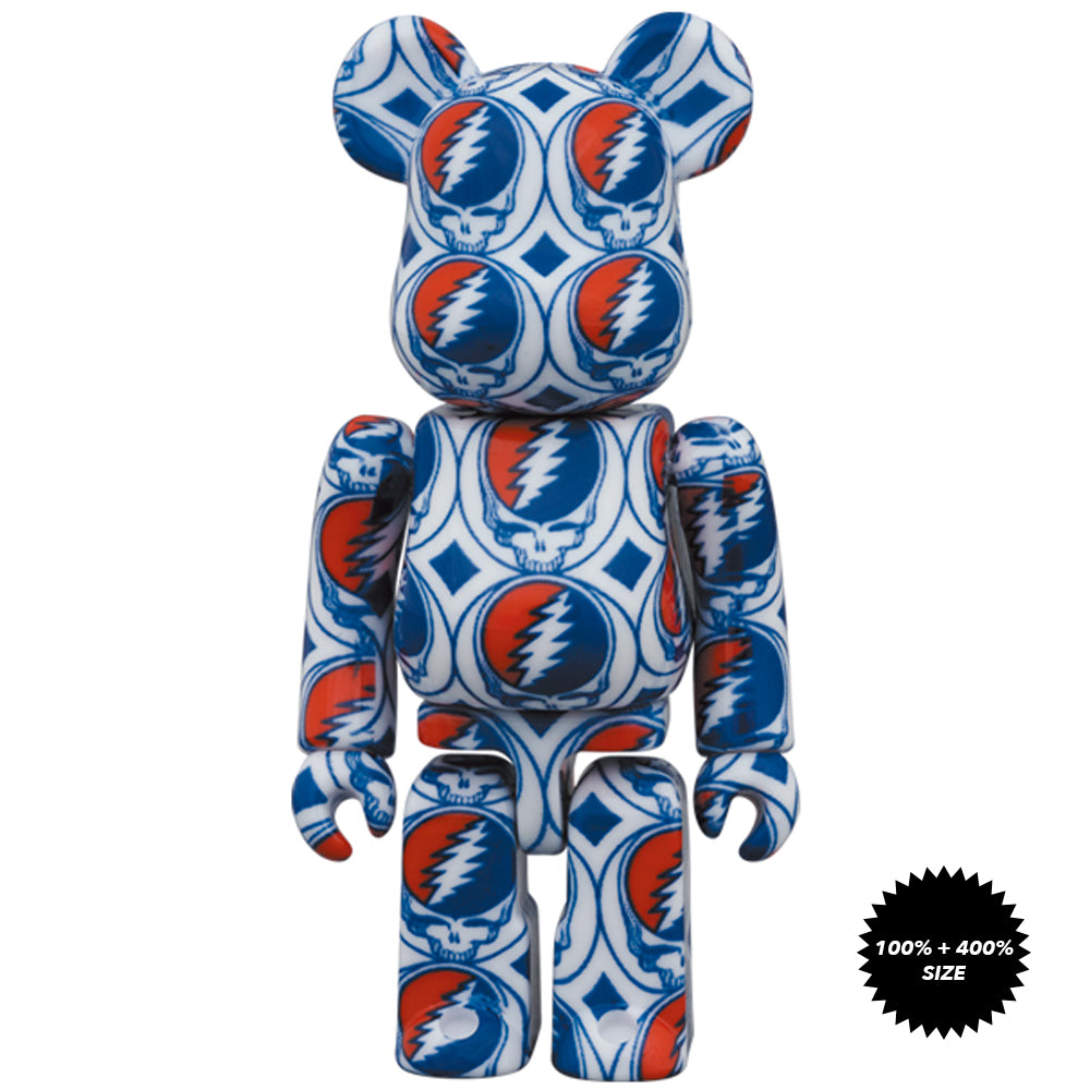 Grateful Dead (Steal Your Face) 100% + 400% Bearbrick Set by Medicom Toy