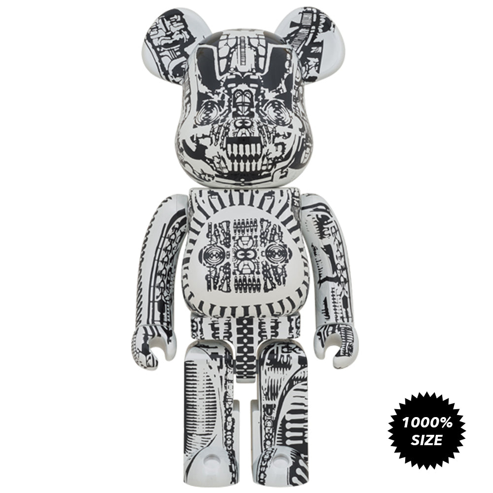 H.R. Giger White Chrome Version 1000% Bearbrick by Medicom Toy