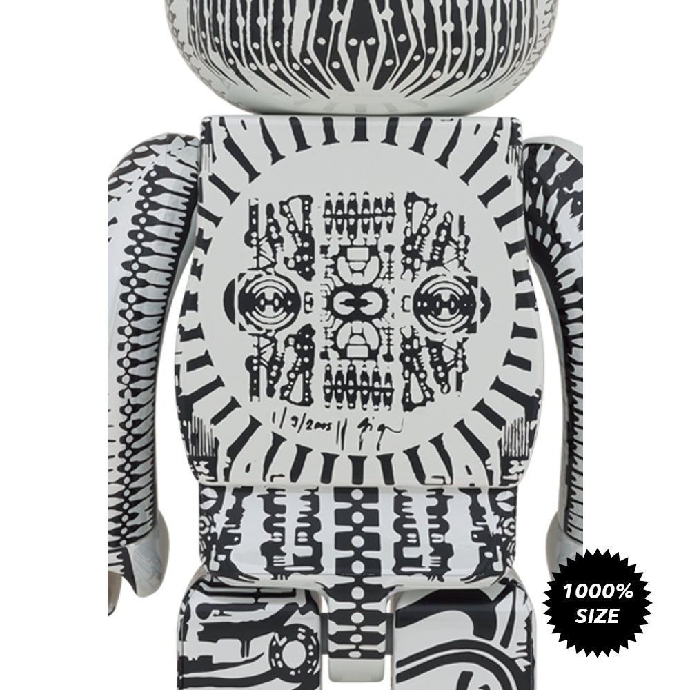 H.R. Giger White Chrome Version 1000% Bearbrick by Medicom Toy