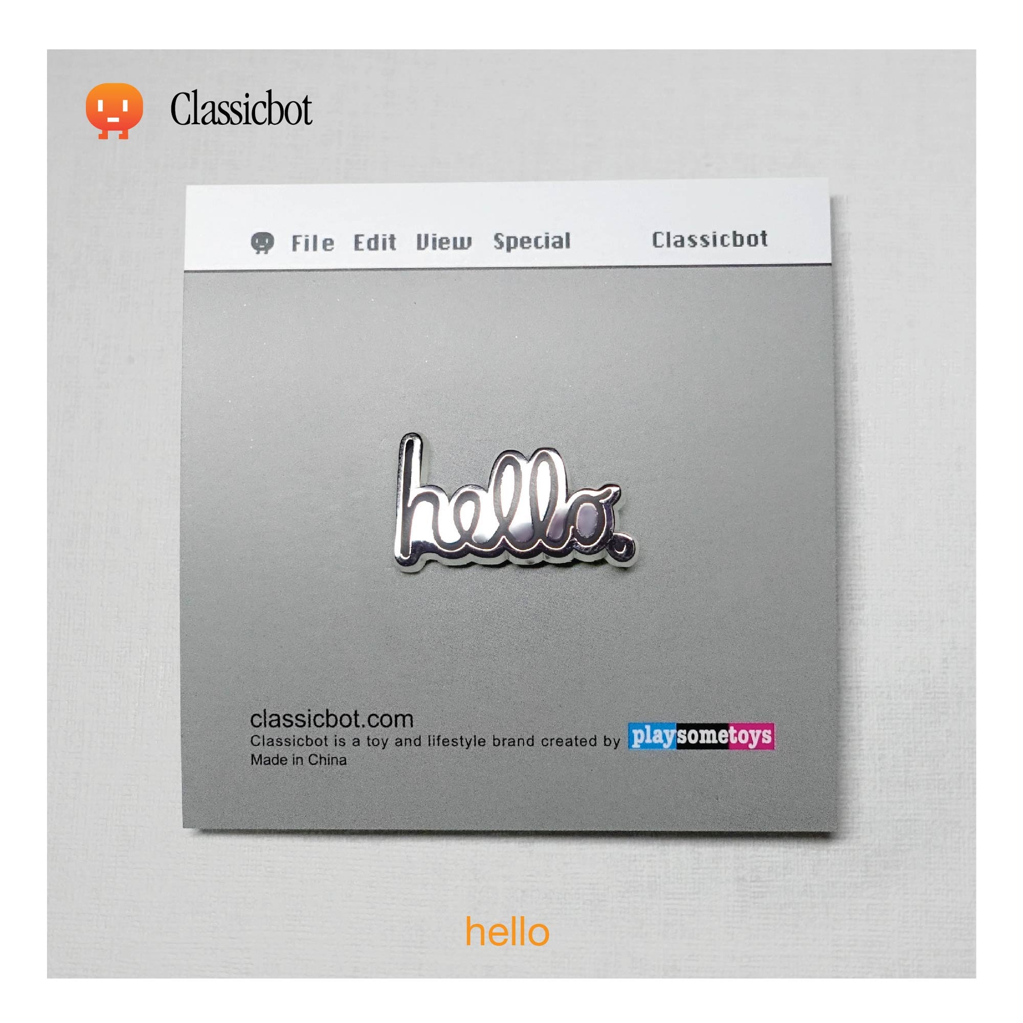 Hello Enamel Pin by Classicbot