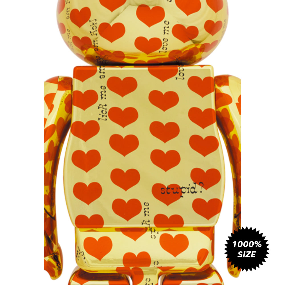 Hide Gold Heart 1000% Bearbrick by Medicom Toy
