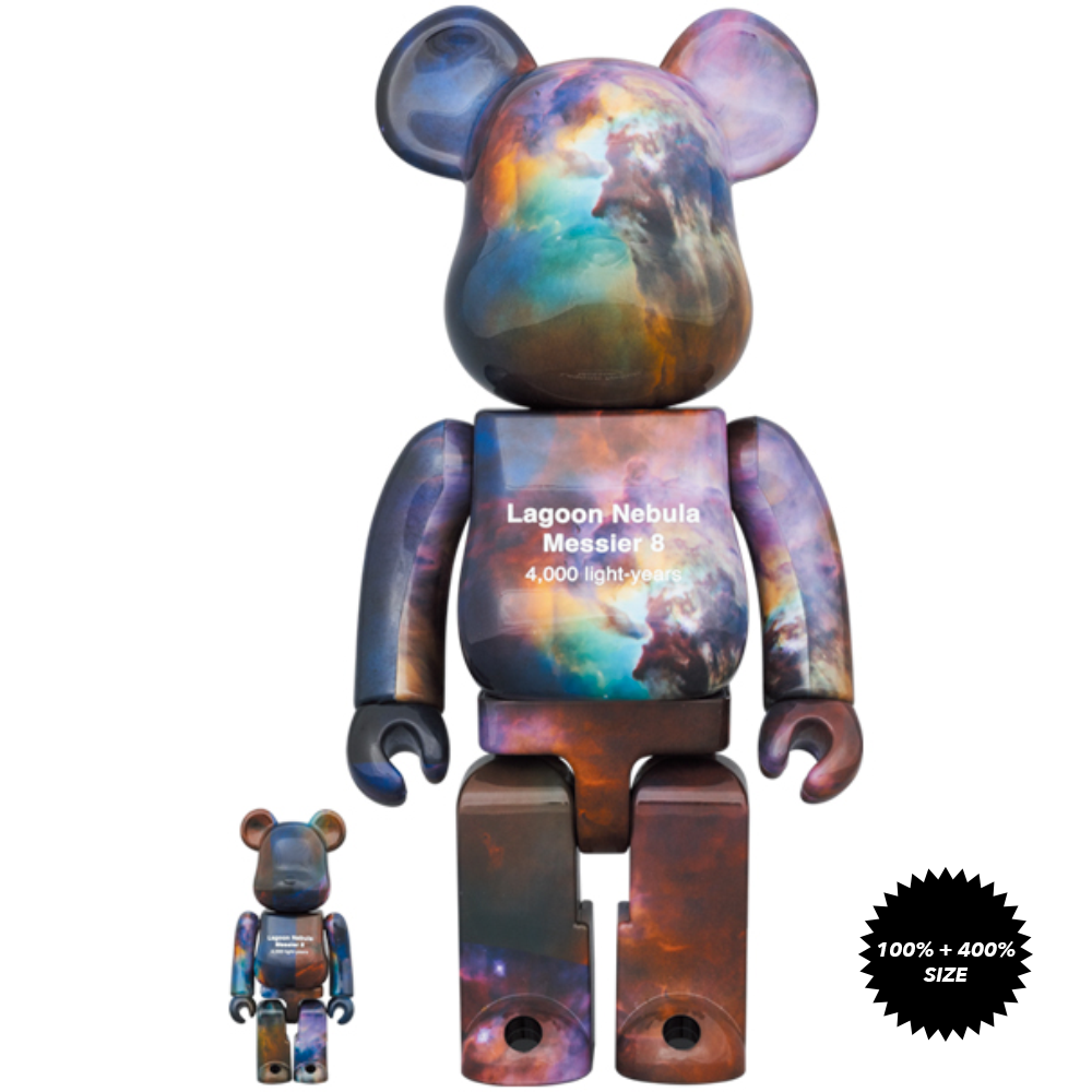 Hubble Space Telescope Lagoon Nebula (Messier 8) 100% + 400% Bearbrick Set by Medicom Toy