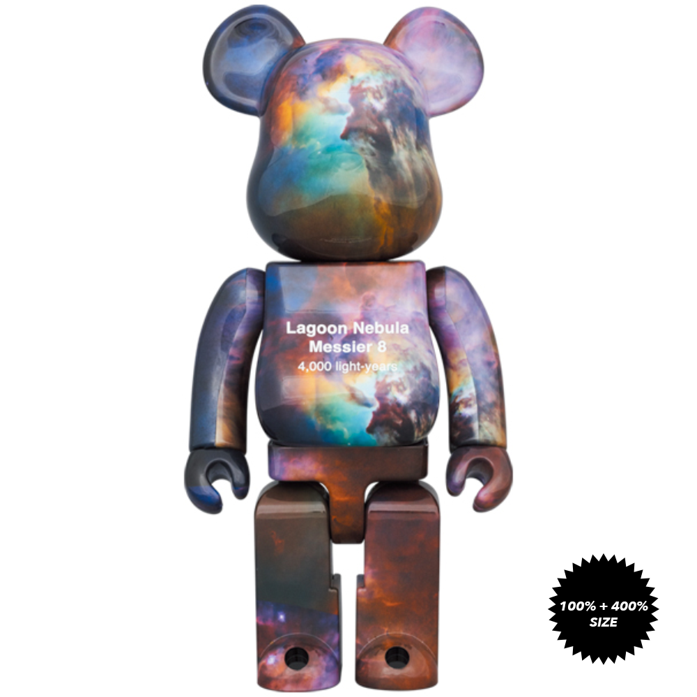 Hubble Space Telescope Lagoon Nebula (Messier 8) 100% + 400% Bearbrick Set by Medicom Toy