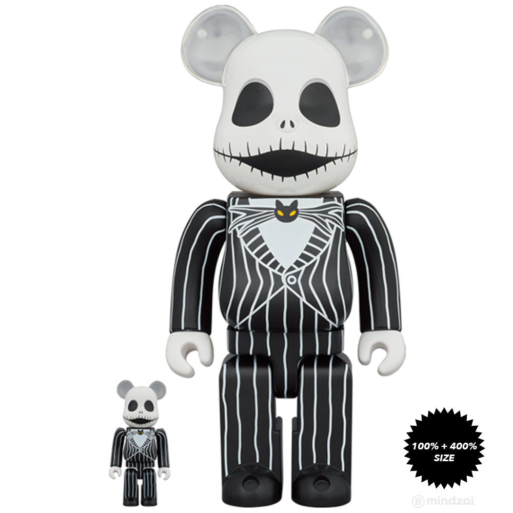 Jack Skellington 100% + 400% Bearbrick Set by Medicom Toy