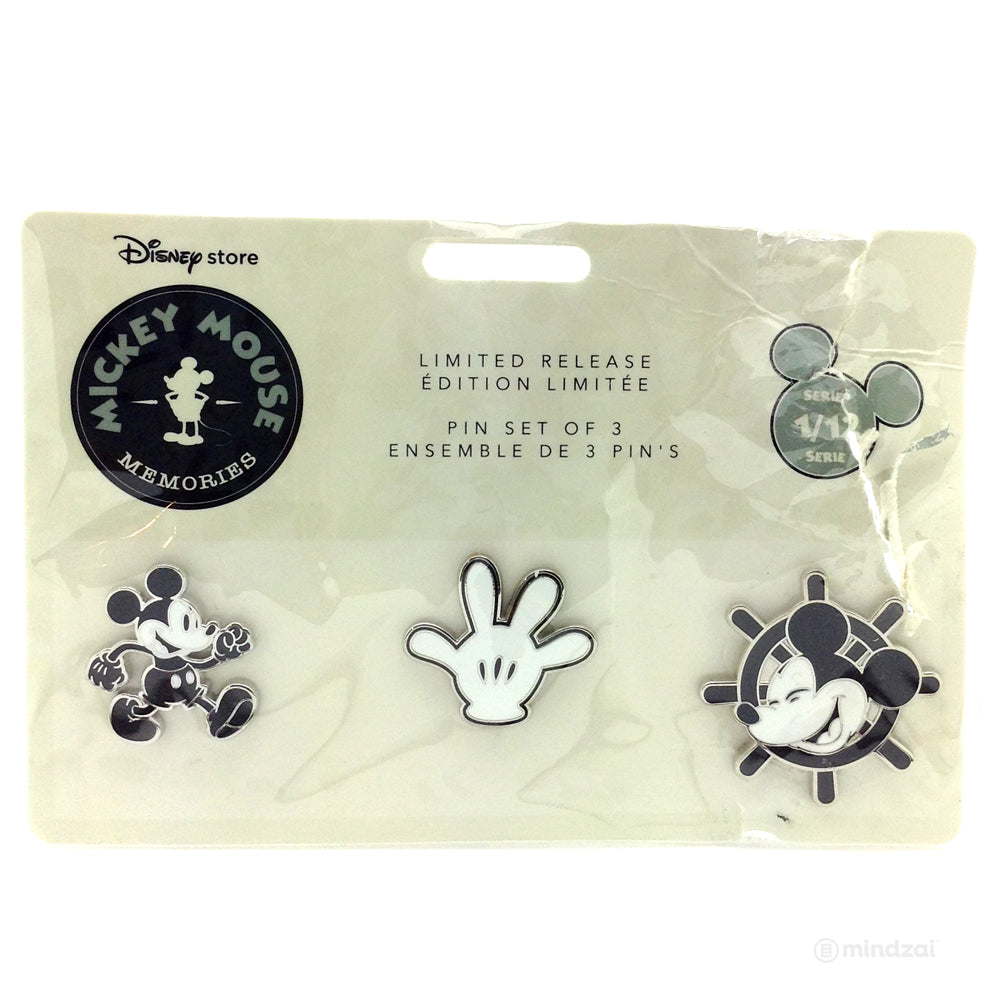 Mickey Mouse Memories Pin Set - January (Limited Edition) Steamboat Willie