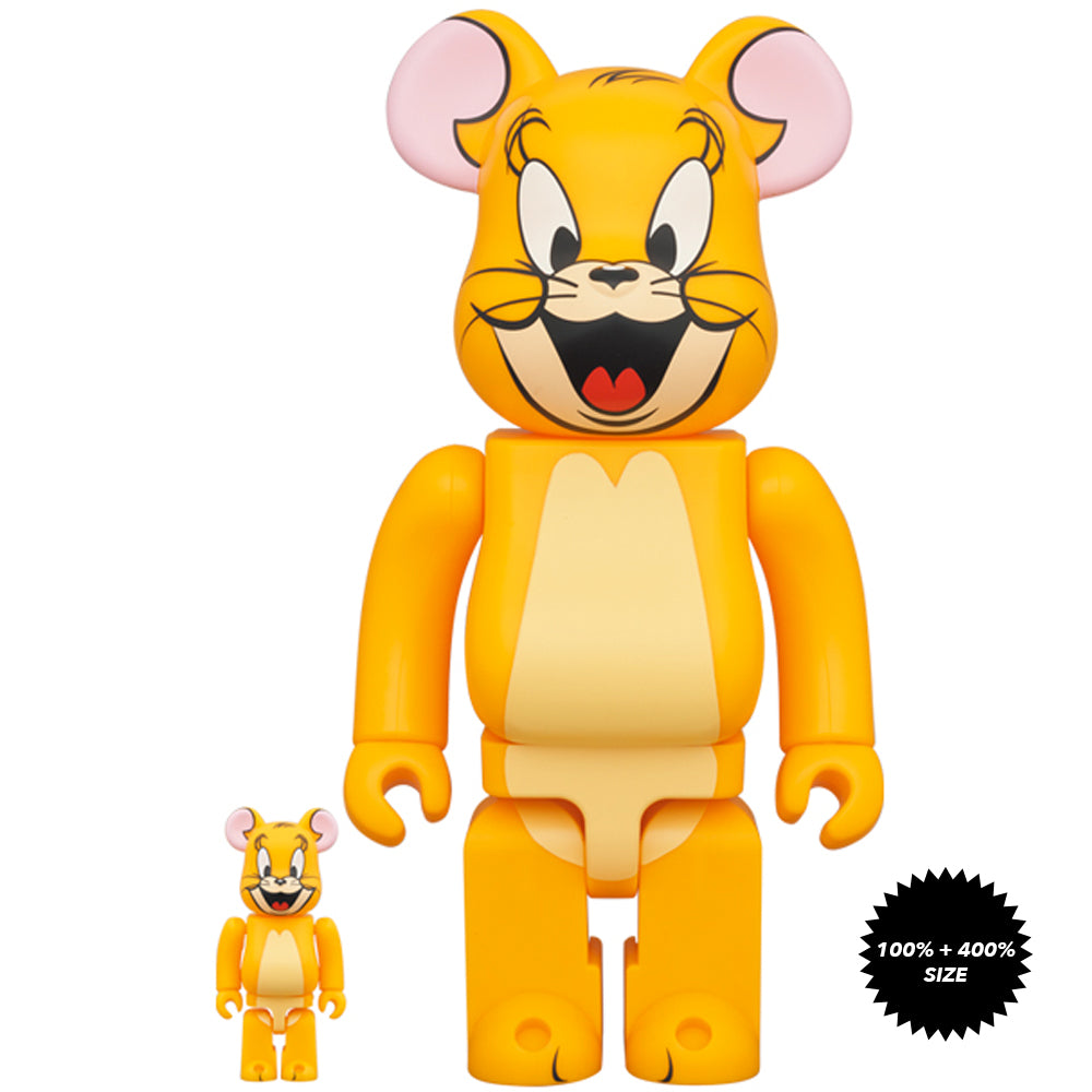 Tom &amp; Jerry: Jerry (Classic Color) 100% + 400% Bearbrick Set by Medicom Toy