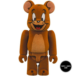 Tom And Jerry: Jerry (Flocked Ver.) 100% + 400% Bearbrick Set by Medicom Toy