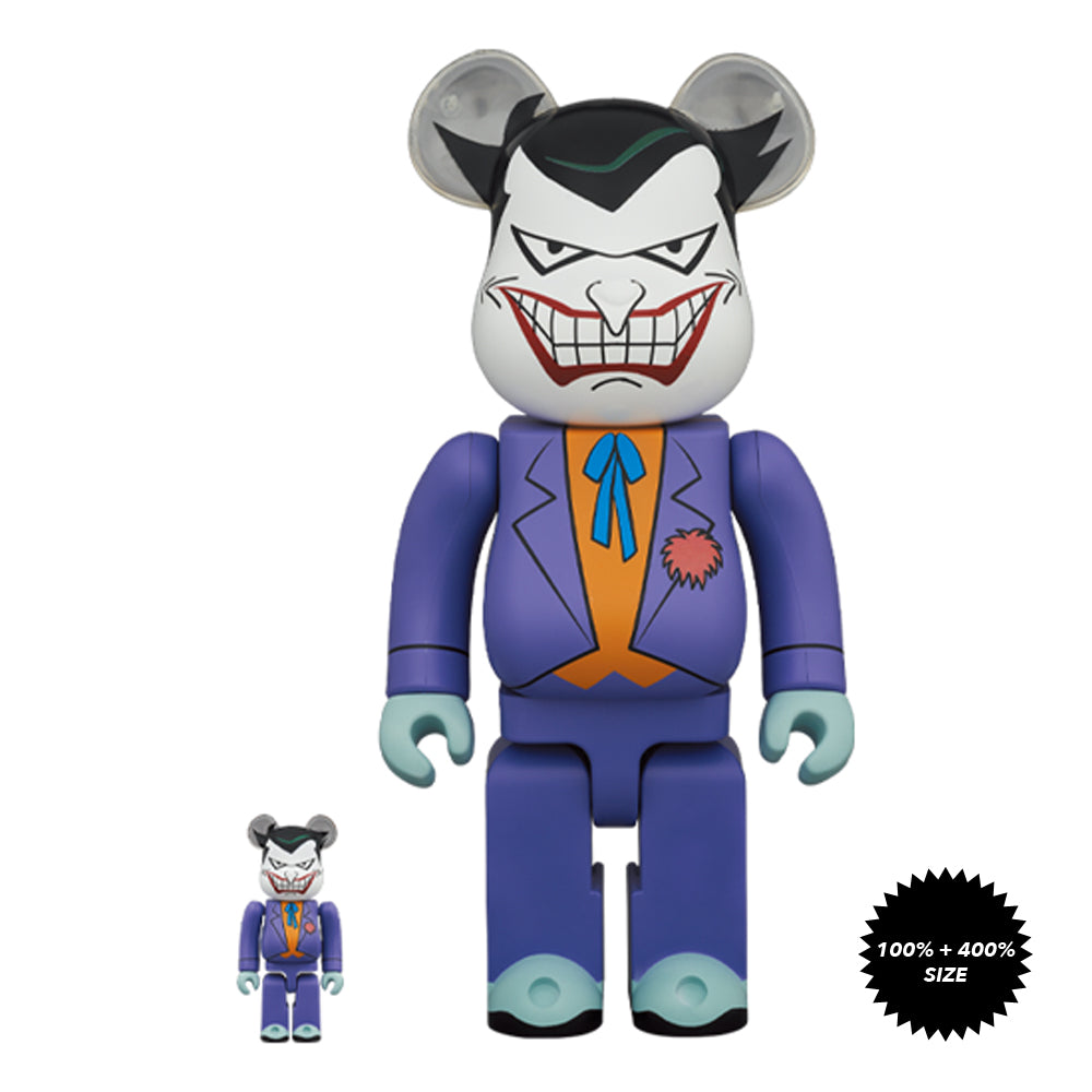 The Joker (Batman the Animated Series Ver.) 100% + 400% Bearbrick Set by Medicom Toy