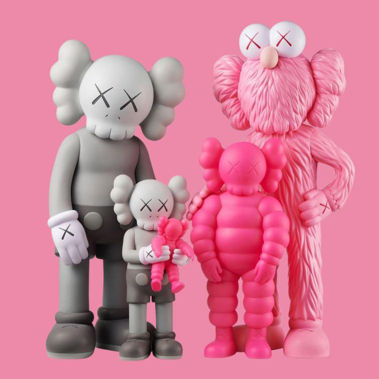 Kaws Family Set 2022 Pink & Grey Art Toy by Kaws