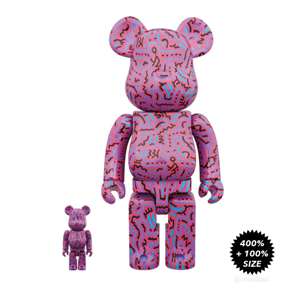 Keith Haring #2 100% + 400% Bearbrick Set by Medicom Toy