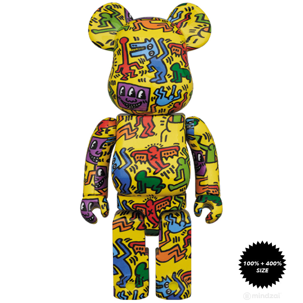 Keith Haring #5 100% + 400% Bearbrick Set by Medicom Toy