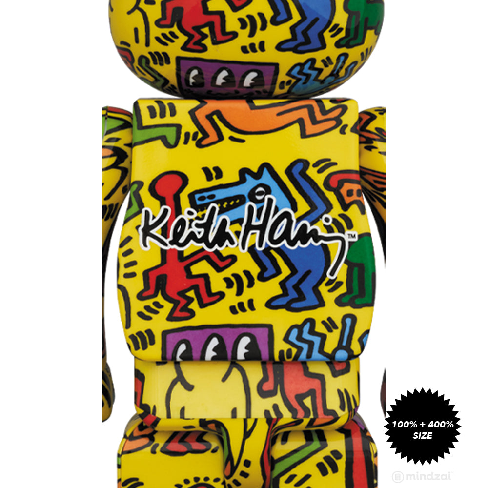 Keith Haring #5 100% + 400% Bearbrick Set by Medicom Toy