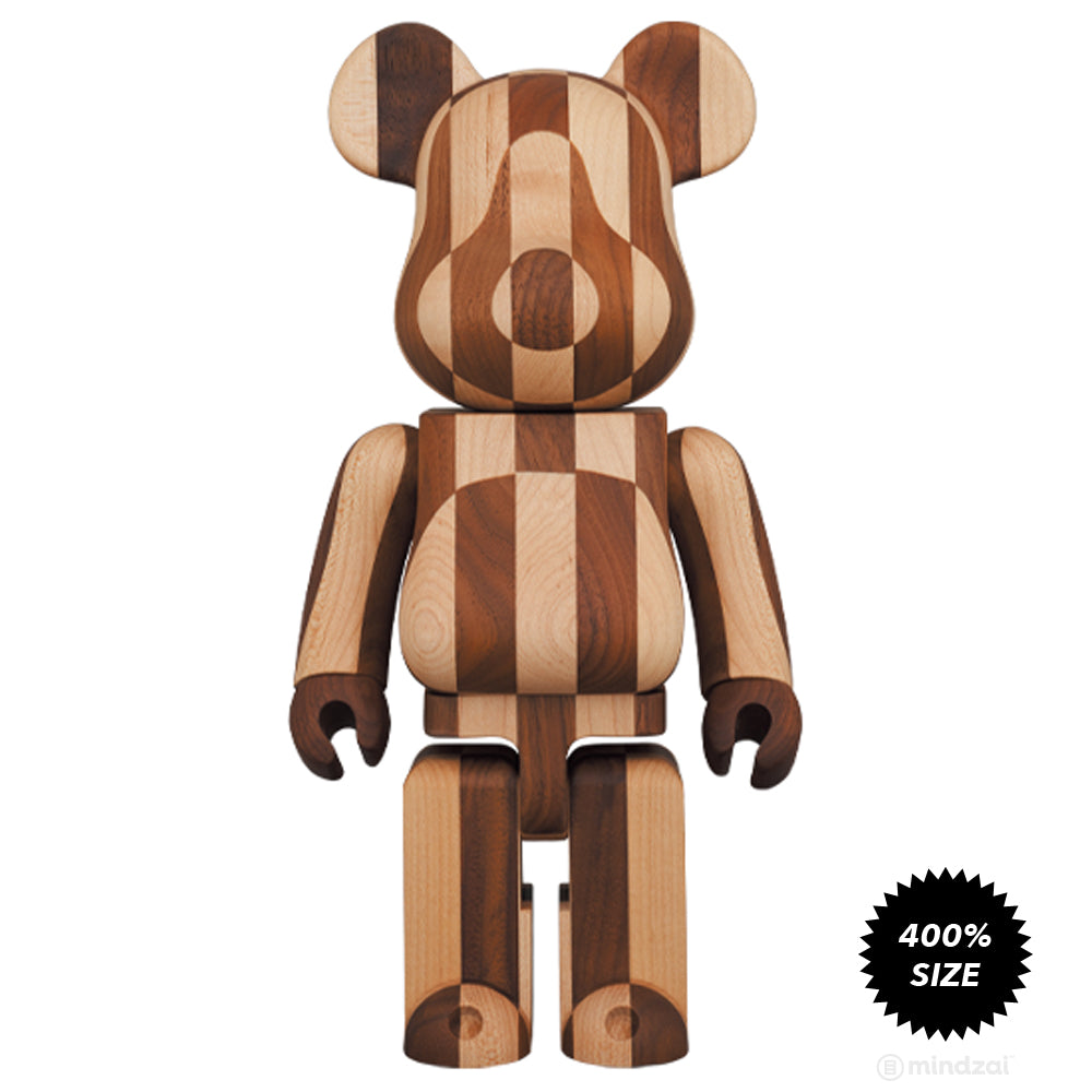 MEDICOM TOY - BE@RBRICK カリモク LONGITUDINAL CHESS 400％ Longitudinal Chess 400% Wooden Bearbrick by KARIMOKU x