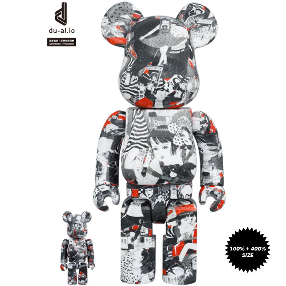 *Pre-order* MEEWEE × Suehiro Maruo Shojo Tsubaki 100% + 400% Bearbrick Set by Medicom Toy